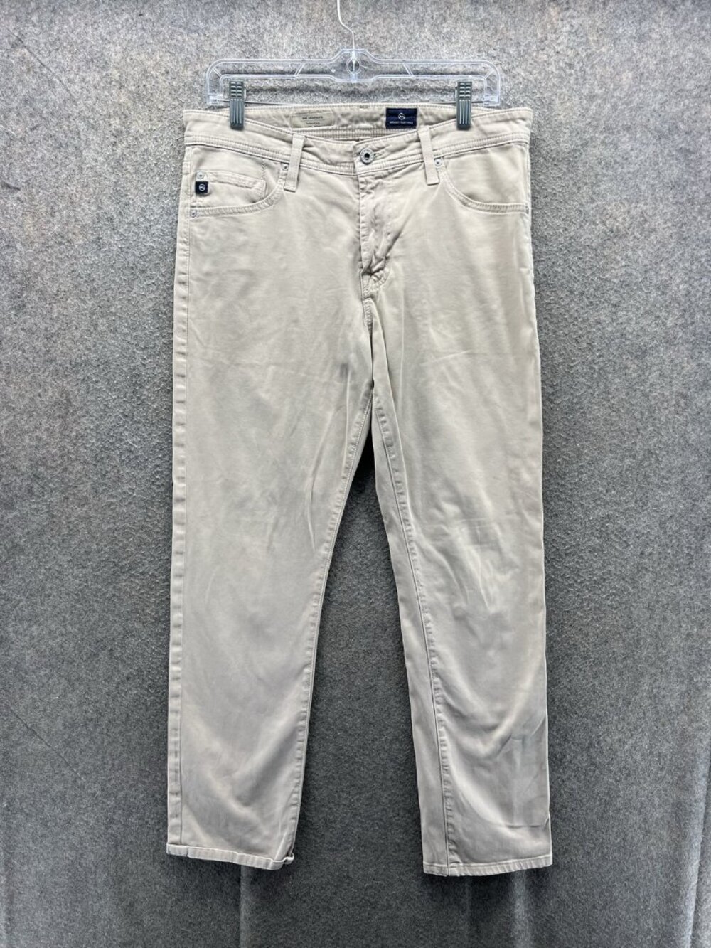 AG Adriano Goldschmied Pants Men 33x34 Beige Graduate Chino Tapered Stretch